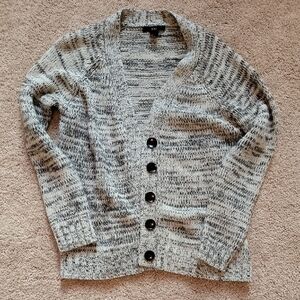 Gray Knit Cardigan with Black Buttons From Forever 21 XXI Size S